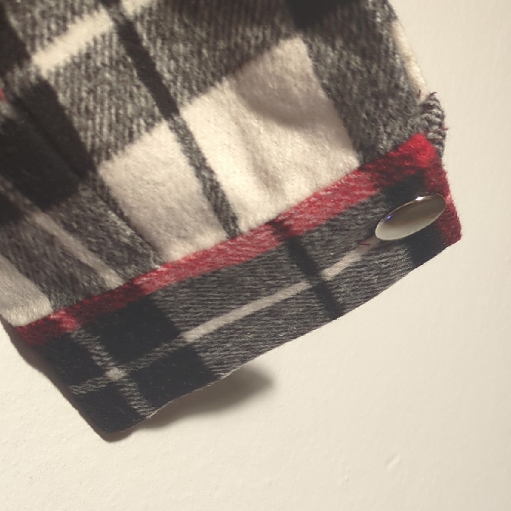 Plaid Women's Jacket - Black, Red, Cream - Picture 4 of 4